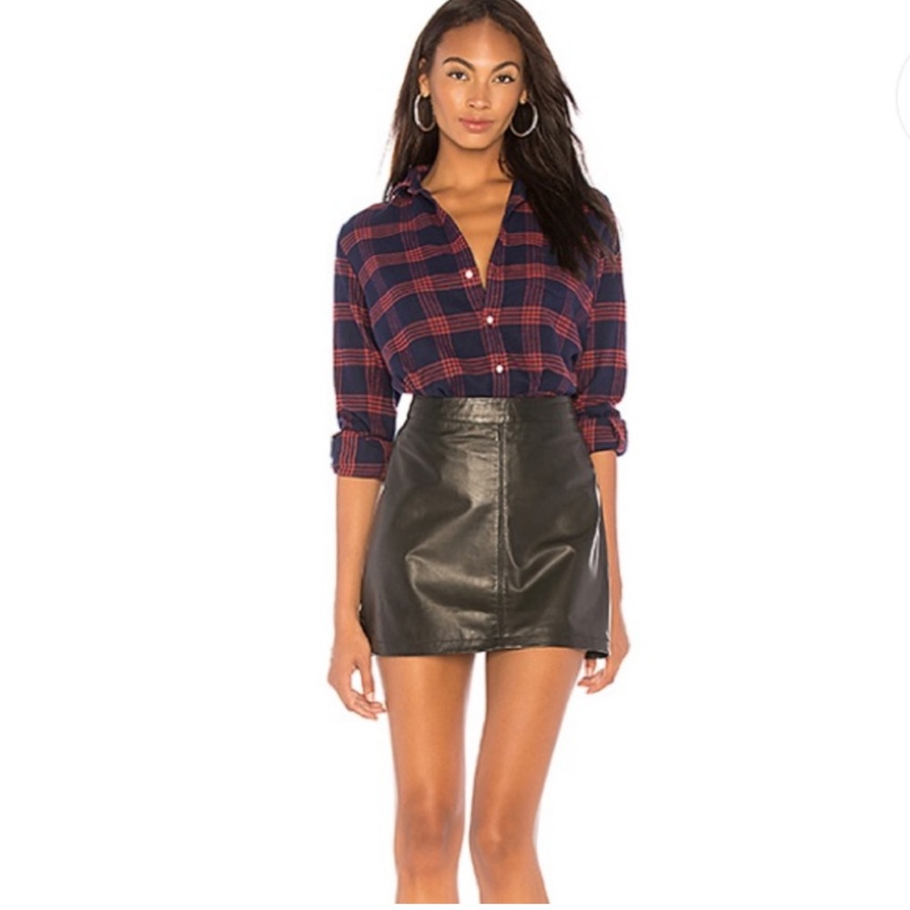 NWOT Cupcakes & Cashmere Genuine Leather Mini Skirt